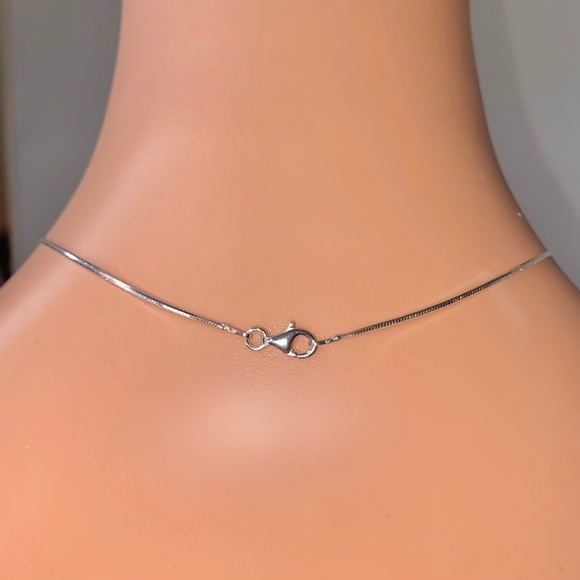 Pink Acrylic pendant necklace with sterling silver chain, genuine crystals - Picture 6 of 9